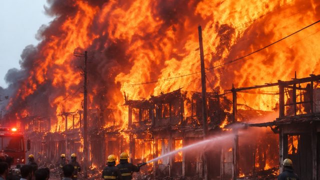 Massive Blaze Engulfs Furniture Shops in Hyderabad's Gudimalkapur